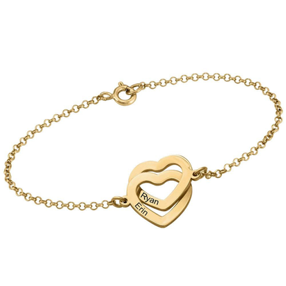Bracelet Gravé - Double Coeur